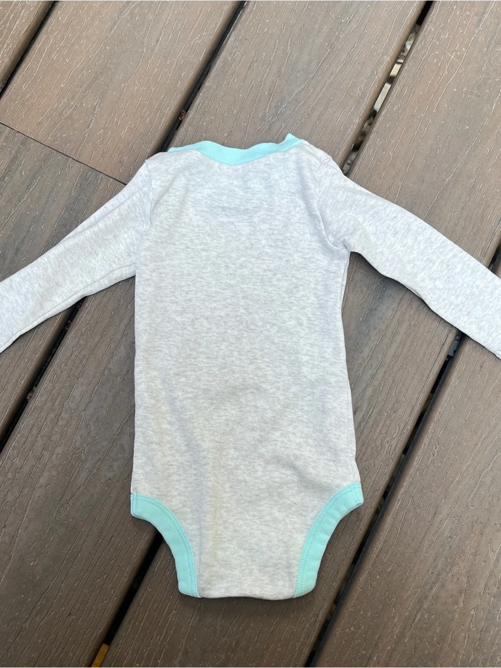 Okie Dokie Baby Aqua Gray Apples Long Sleeve Bodysuit Pants Set 3M